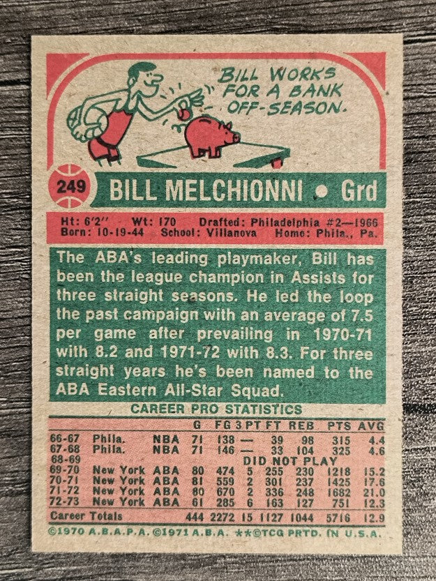1973-74 Topps #249 Bill Melchionni (NM)