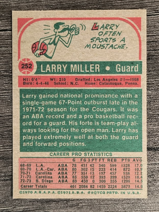 1973-74 Topps #252 Larry Miller (EXMT)