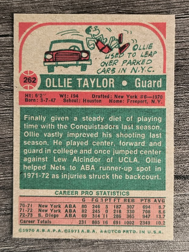 1973-74 Topps #262 Ollie Taylor (NM)