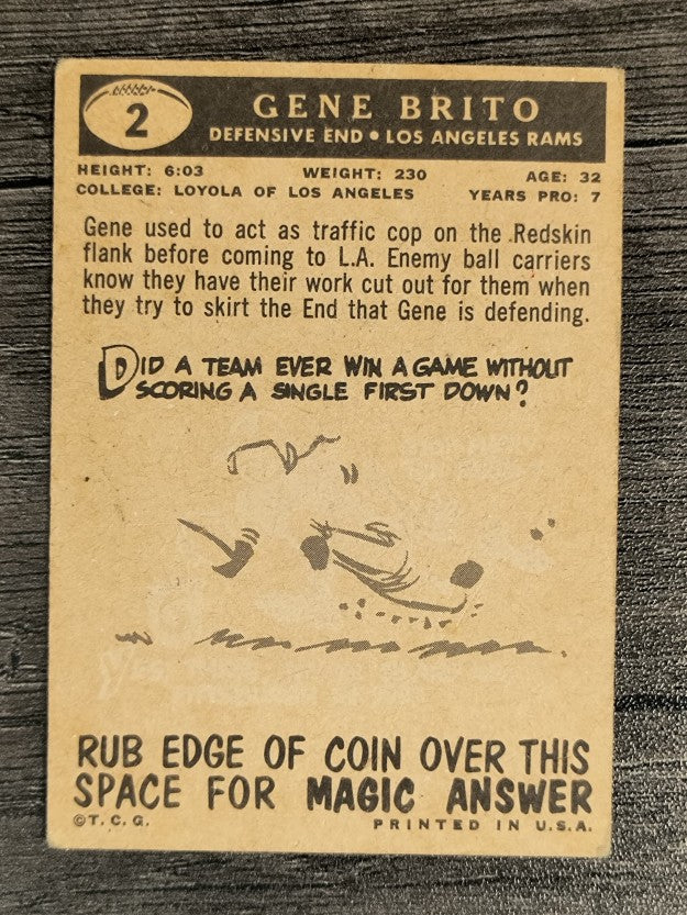 1959 Topps #2 Gene Brito (VG)