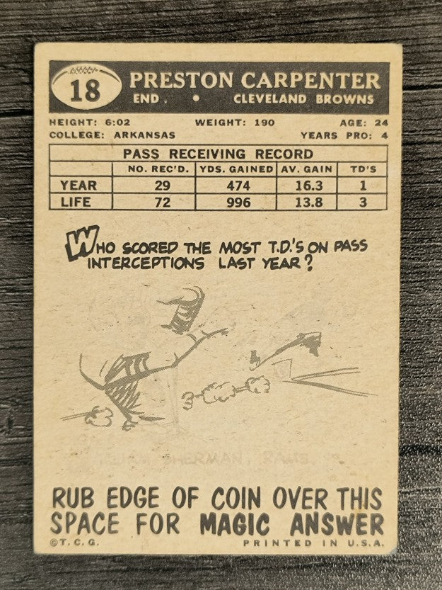 1959 Topps #18 Preston Carpenter (VG)