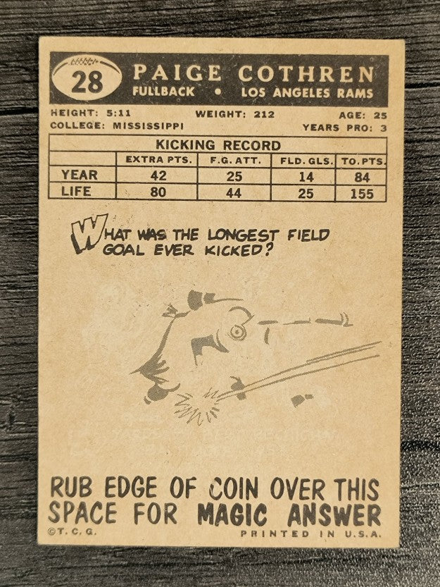 1959 Topps #28 Paige Cothren (EX)