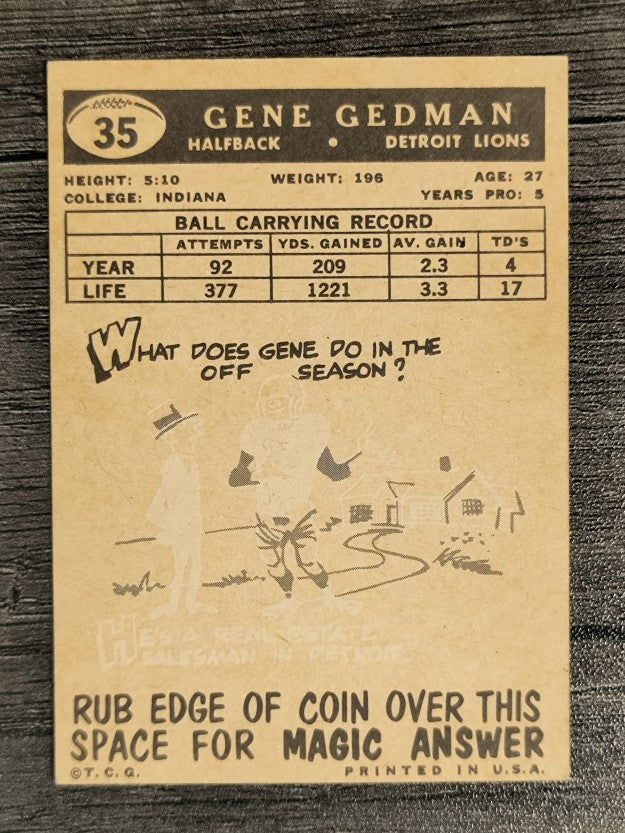 1959 Topps #35 Gene Gedman (EXMT)