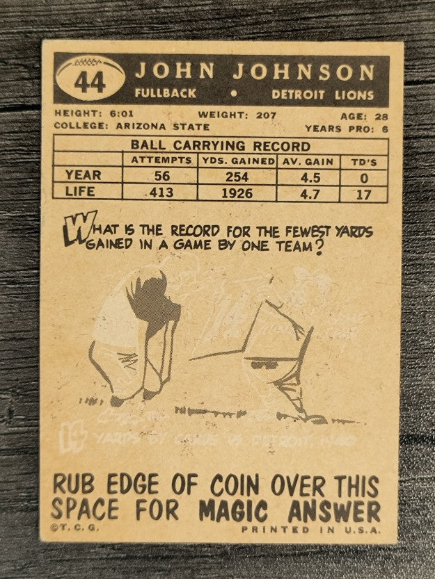 1959 Topps #44 John Henry Johnson (VG)
