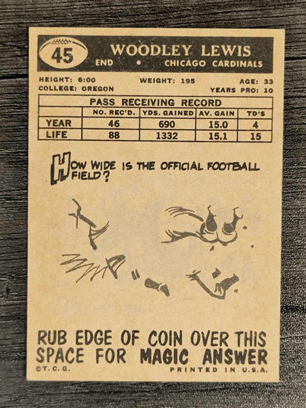 1959 Topps #45 Woodley Lewis (VGEX)