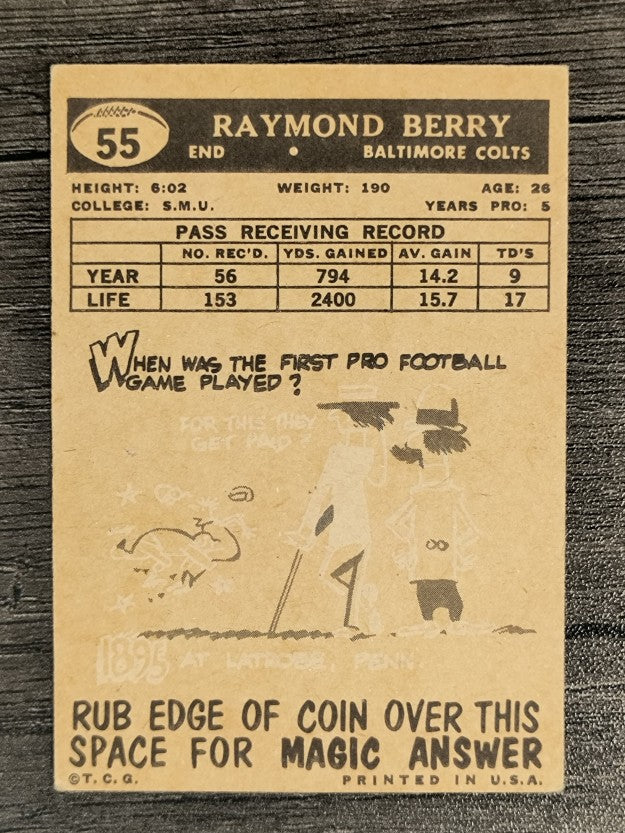 1959 Topps #55 Raymond Berry (EX)