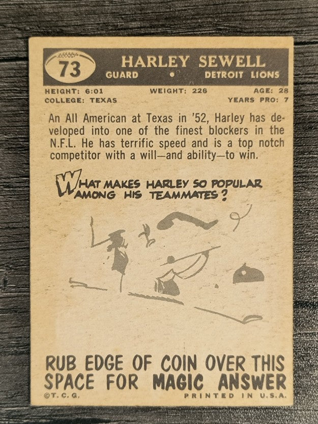 1959 Topps #73 Harley Sewell (EX)