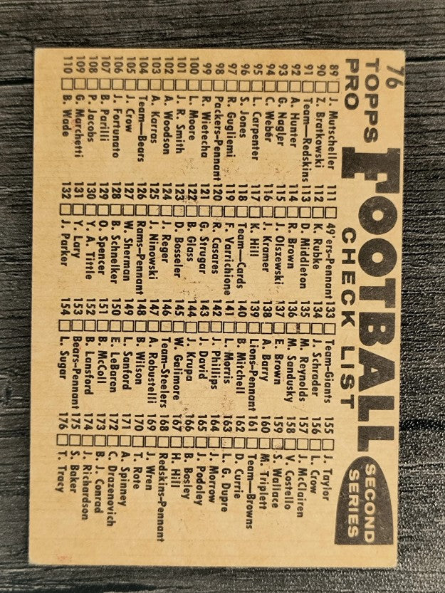 1959 Topps #76 Los Angeles Rams CL (VGEX)
