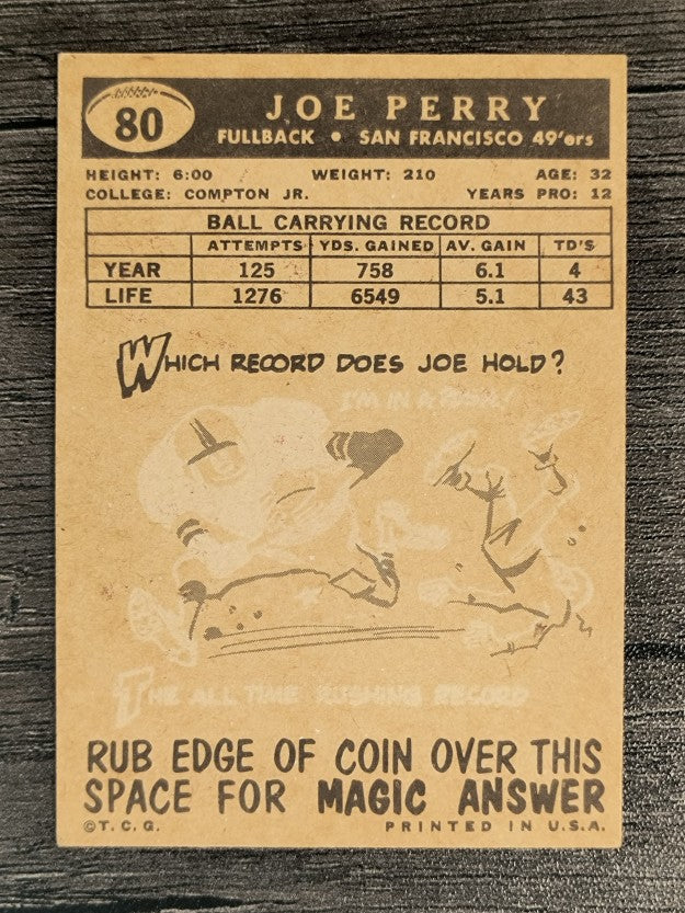 1959 Topps #80 Joe Perry (EX)
