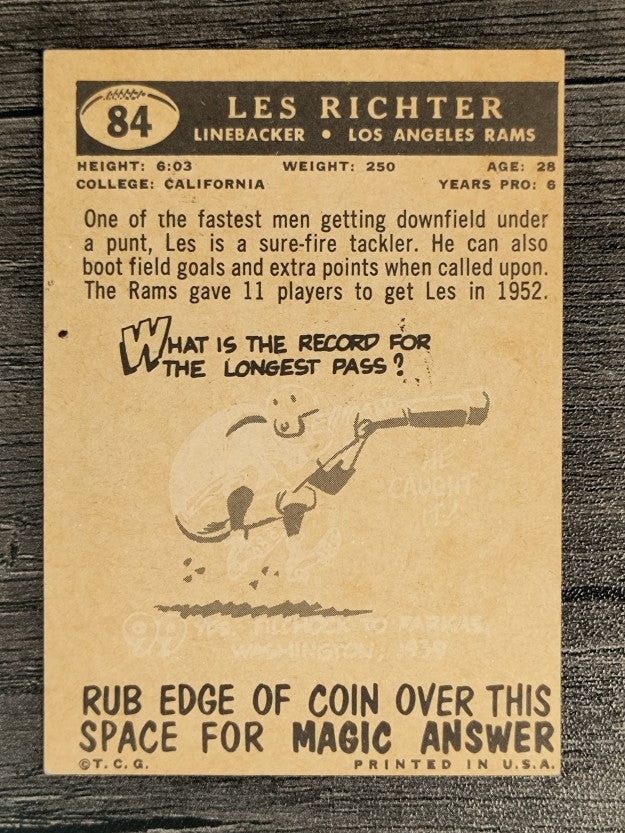 1959 Topps #84 Les Richter (EX)