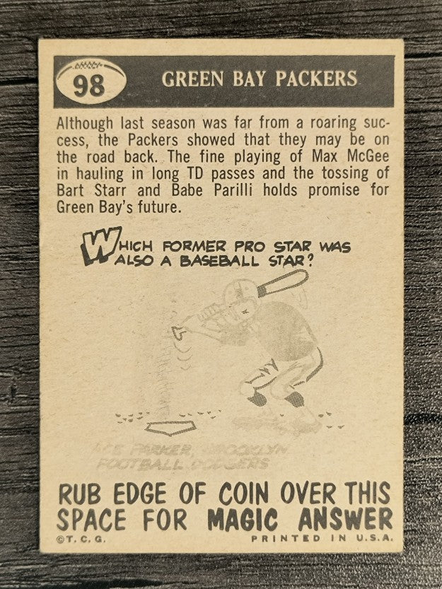 1959 Topps #98 Packers Pennant (EX)