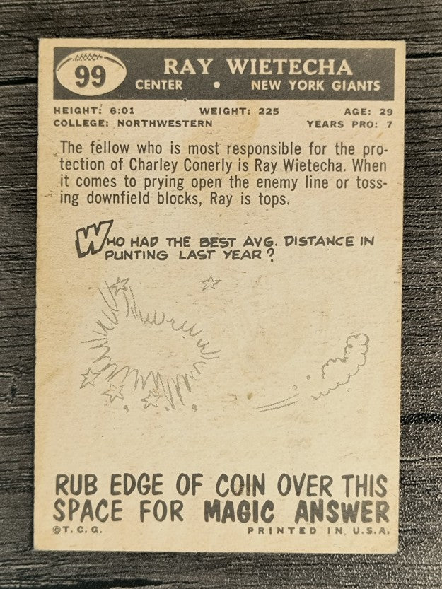 1959 Topps #99 Ray Wietecha (VG)