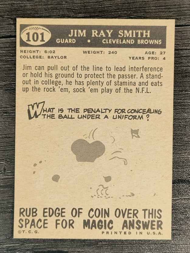 1959 Topps #101 Jim Ray Smith RC (EXMT)