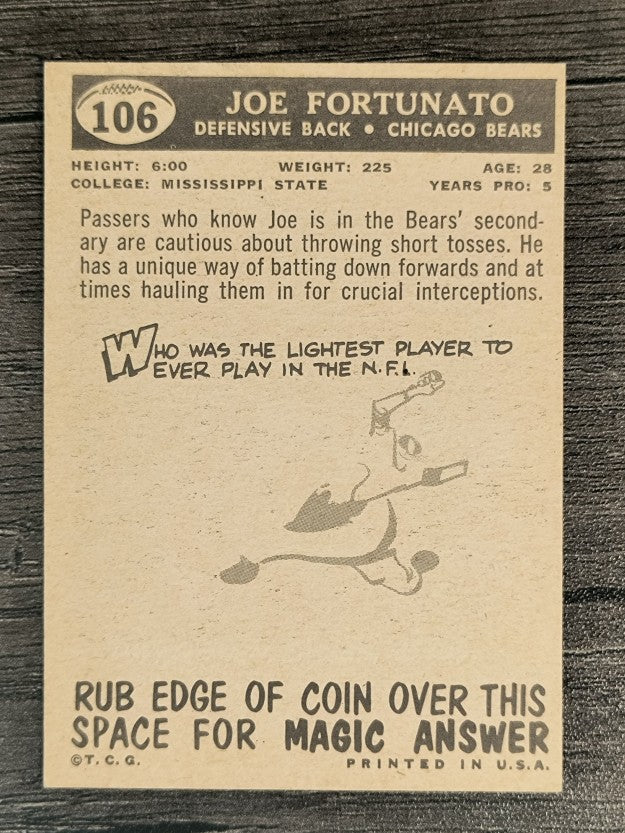 1959 Topps #106 Joe Fortunato RC (EX)