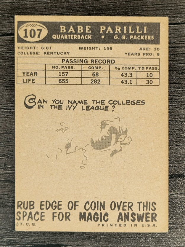 1959 Topps #107 Babe Parilli (VGEX)