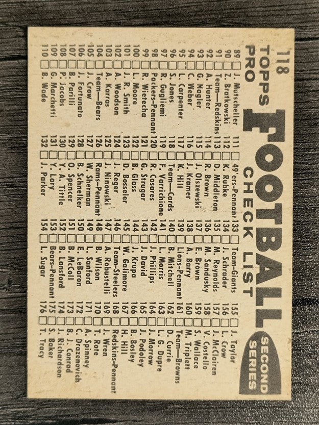 1959 Topps #118 Chicago Cardinals CL (VGEX)