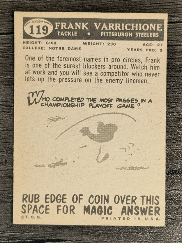 1959 Topps #119 Frank Varrichione (EX)