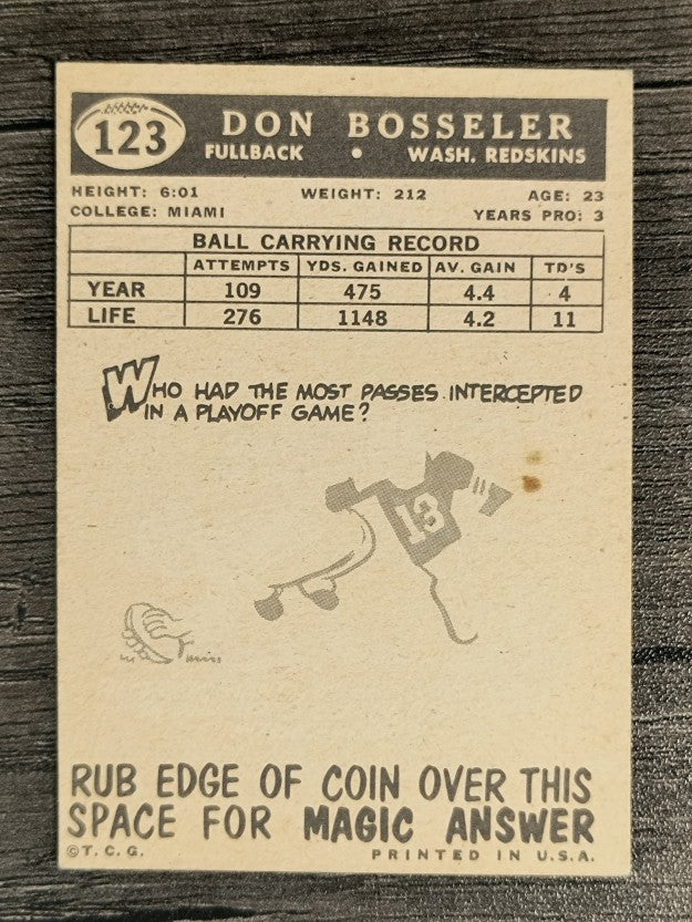 1959 Topps #123 Don Bosseler (EX)