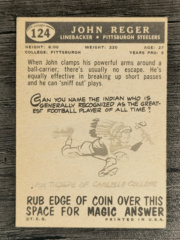 1959 Topps #124 John Reger RC (EX)