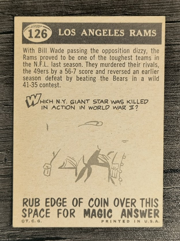 1959 Topps #126 Rams Pennant (EX)