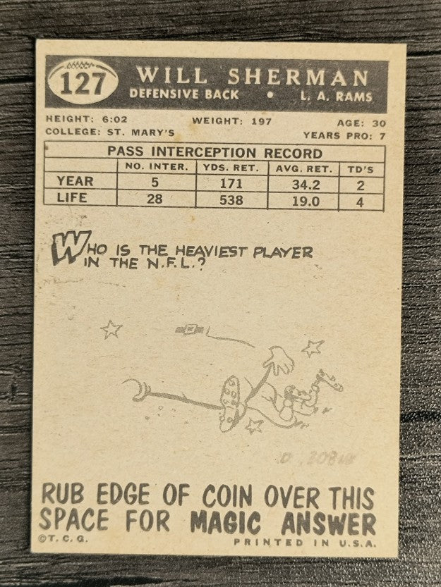 1959 Topps #127 Willard Sherman (EX)