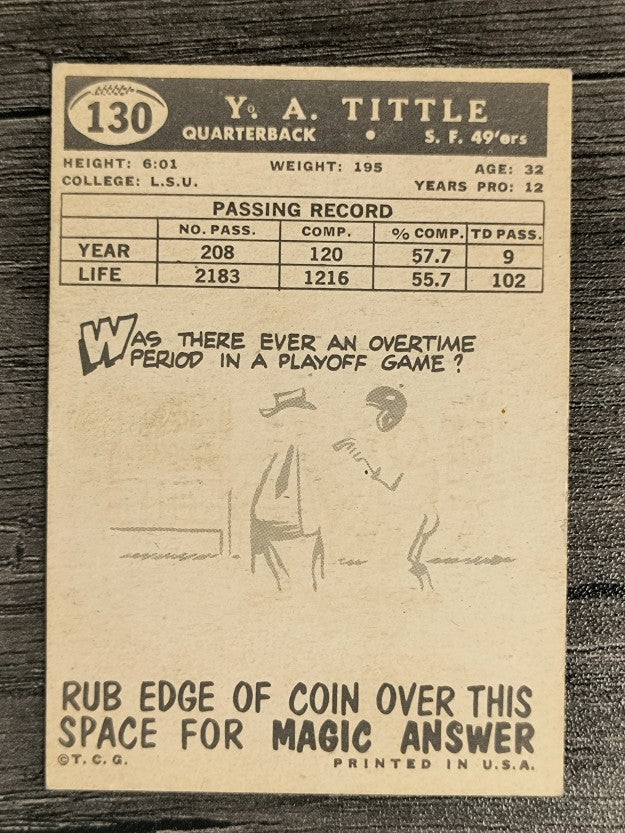 1959 Topps #130 Y.A.Tittle (EXMT)