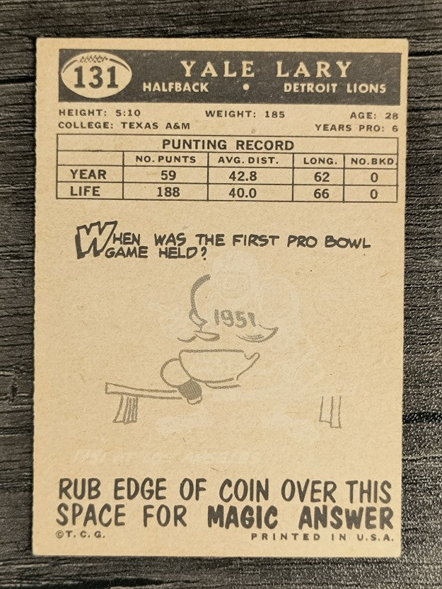 1959 Topps #131 Yale Lary (EX)