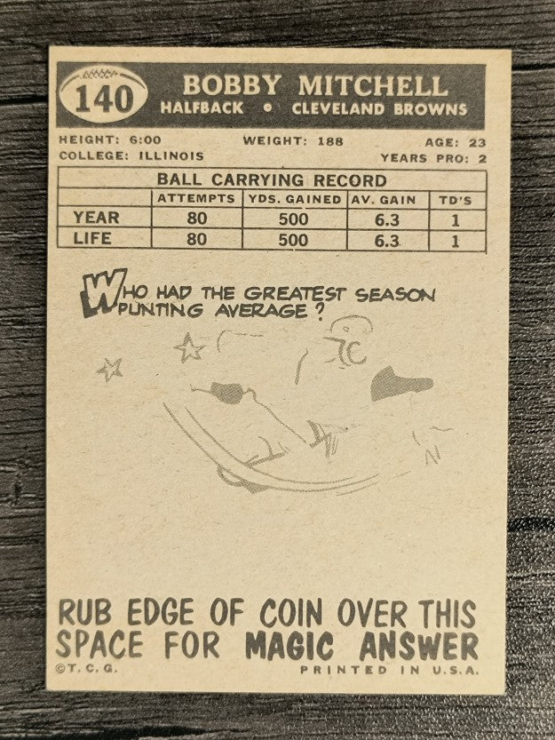 1959 Topps #140 Bobby Mitchell RC (EXMT)