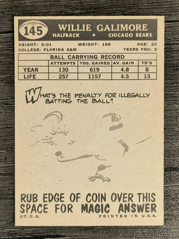 1959 Topps #145 Willie Galimore (NMMT)