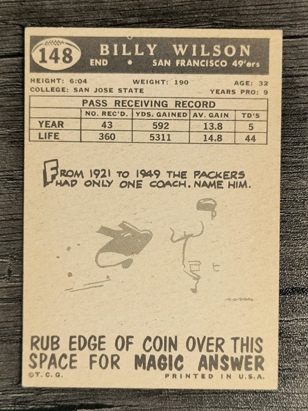 1959 Topps #148 Billy Wilson (EX)