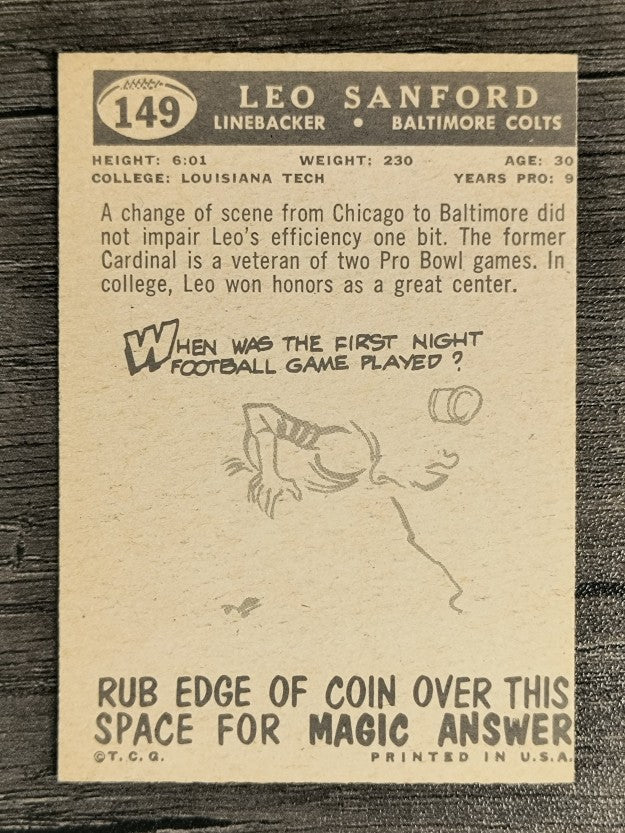 1959 Topps #149 Leo Sanford (VGEX)