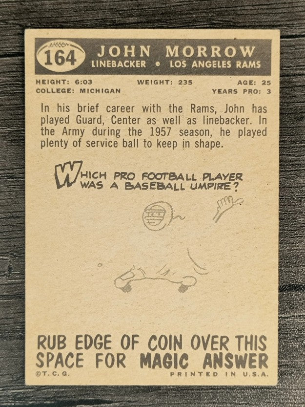1959 Topps #164 John Morrow RC (EX)