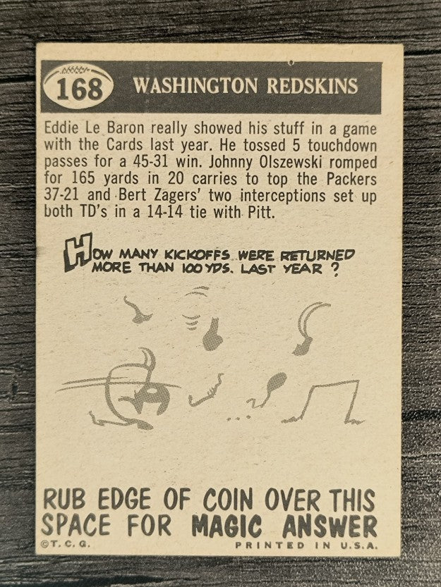 1959 Topps #168 Redskins Pennant (EX)