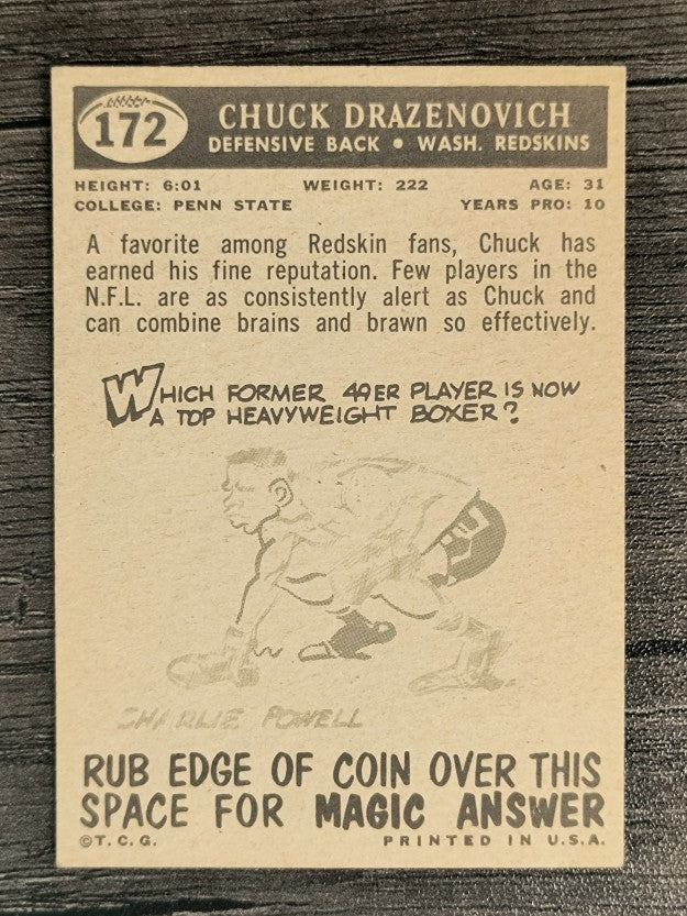 1959 Topps #172 Chuck Drazenovich (EXMT)