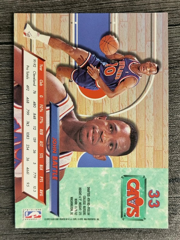 1992-93 Ultra #33 John Battle