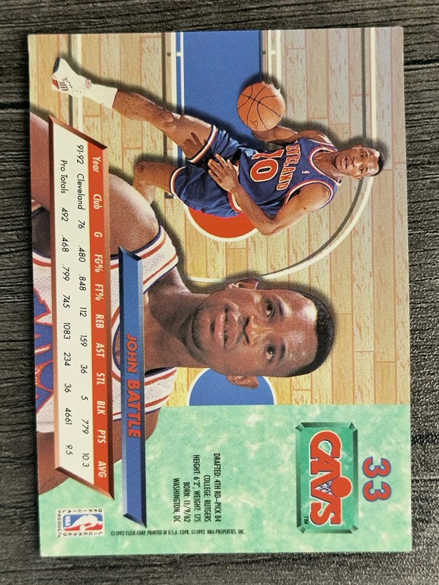 1992-93 Ultra #33 John Battle