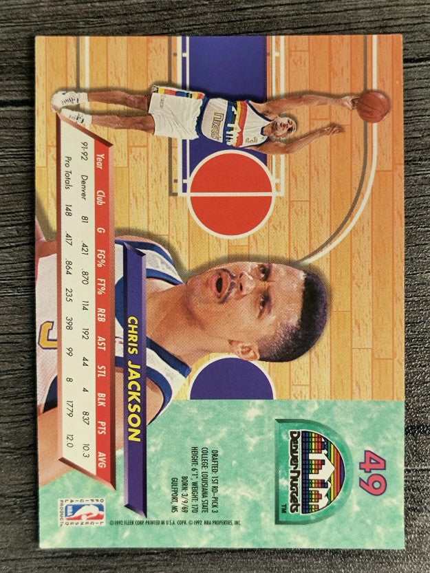 1992-93 Ultra #49 Chris Jackson