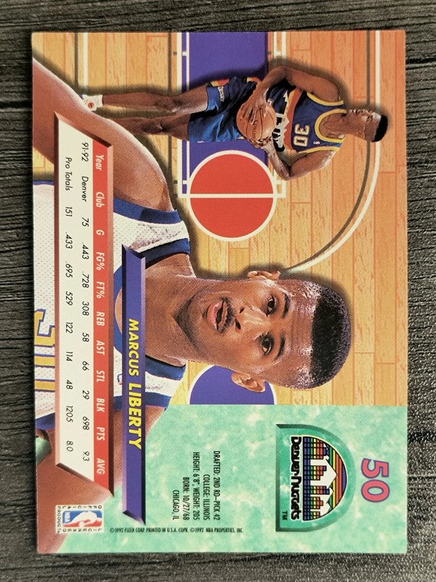 1992-93 Ultra #50 Marcus Liberty