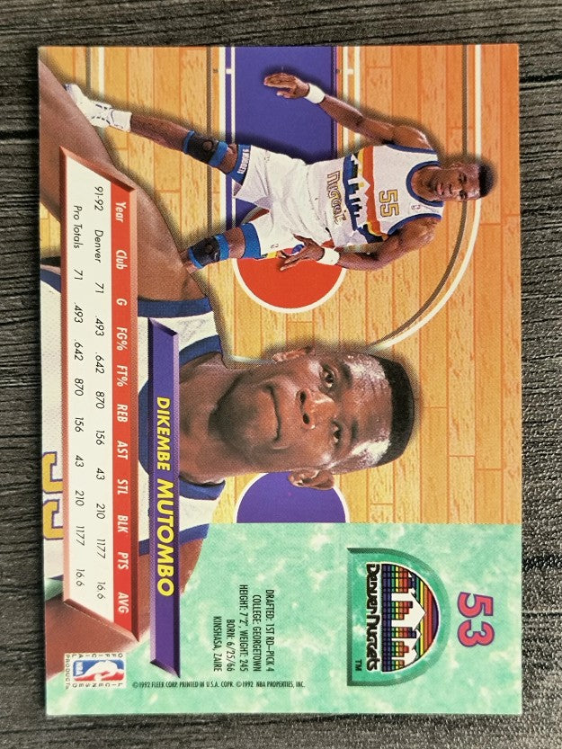 1992-93 Ultra #53 Dikembe Mutombo
