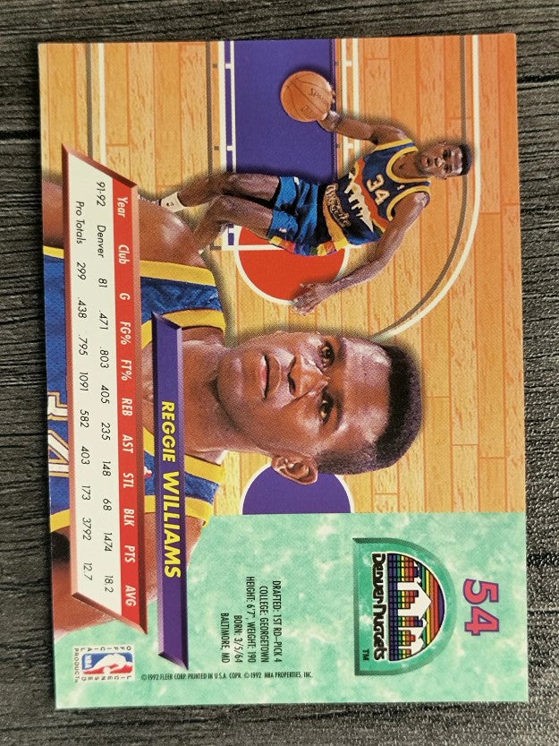 1992-93 Ultra #54 Reggie Williams