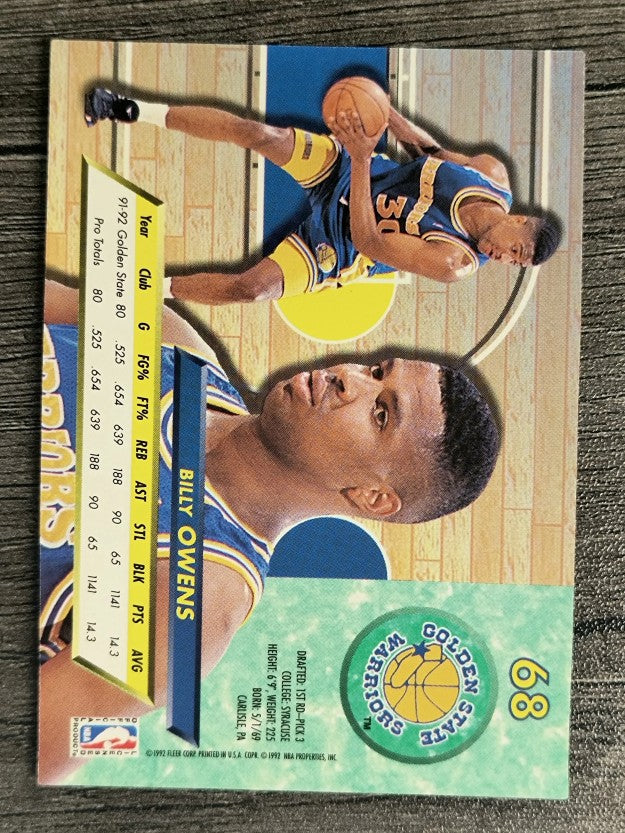 1992-93 Ultra #68 Billy Owens