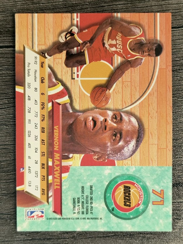 1992-93 Ultra #71 Vernon Maxwell