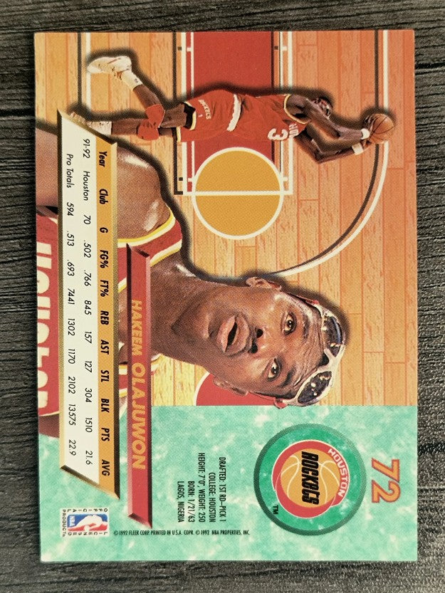 1992-93 Ultra #72 Hakeem Olajuwon