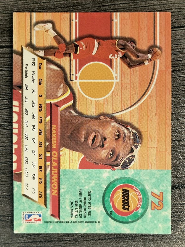 1992-93 Ultra #72 Hakeem Olajuwon