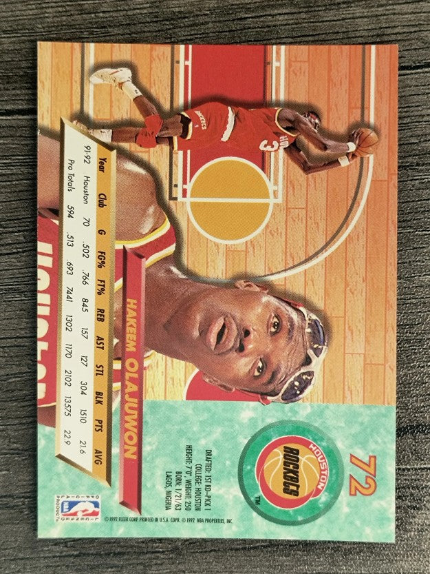 1992-93 Ultra #72 Hakeem Olajuwon