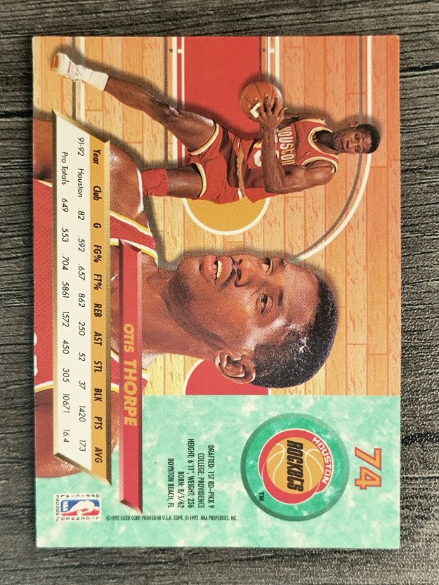 1992-93 Ultra #74 Otis Thorpe