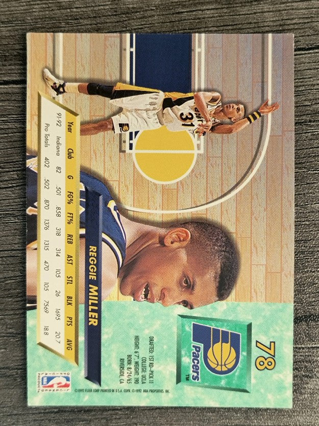 1992-93 Ultra #78 Reggie Miller