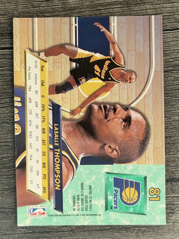 1992-93 Ultra #81 LaSalle Thompson