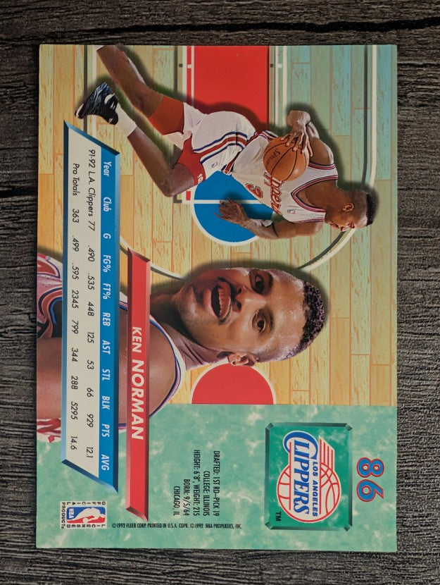 1992-93 Ultra #86 Ken Norman