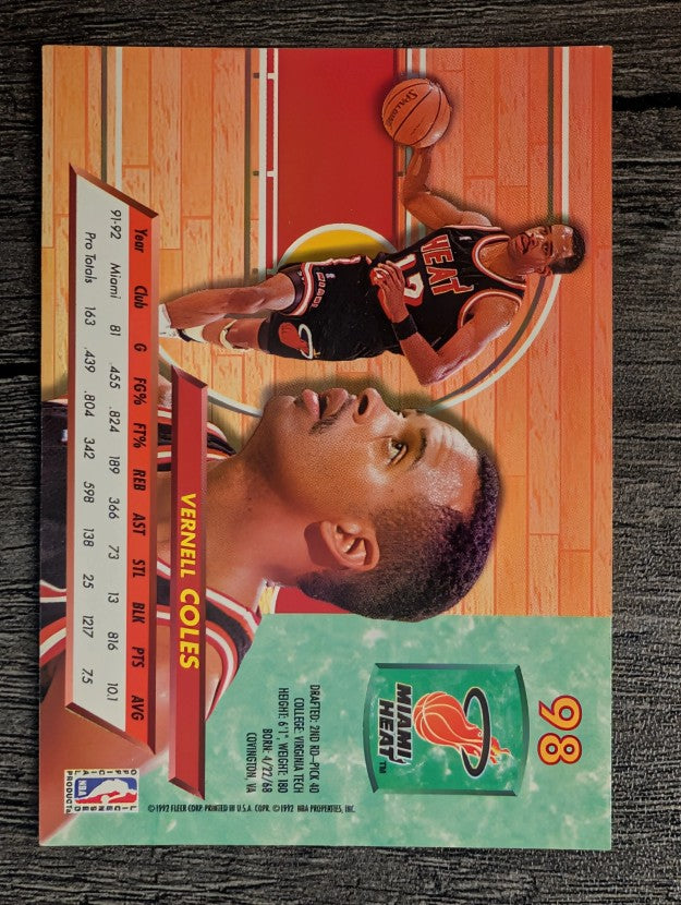 1992-93 Ultra #98 Bimbo Coles